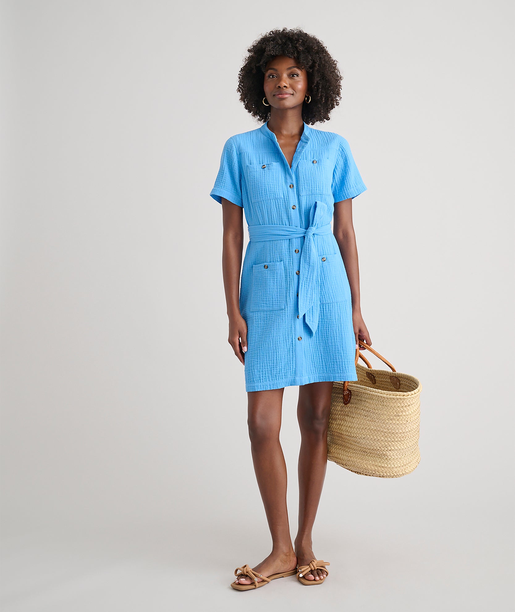 UNTUCKit | Cotton Gauze Short-Sleeve Avery Dress