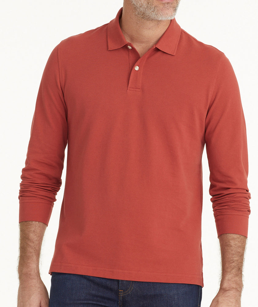 Pique Long-Sleeve Polo - FINAL SALE
