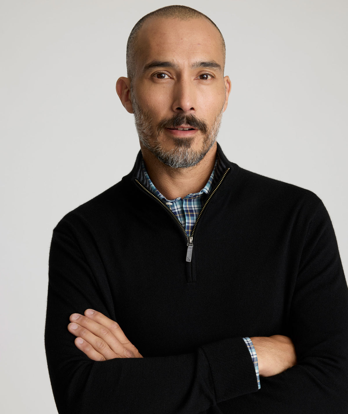 Merino Wool Quarter-Zip Sweater Black | UNTUCKit