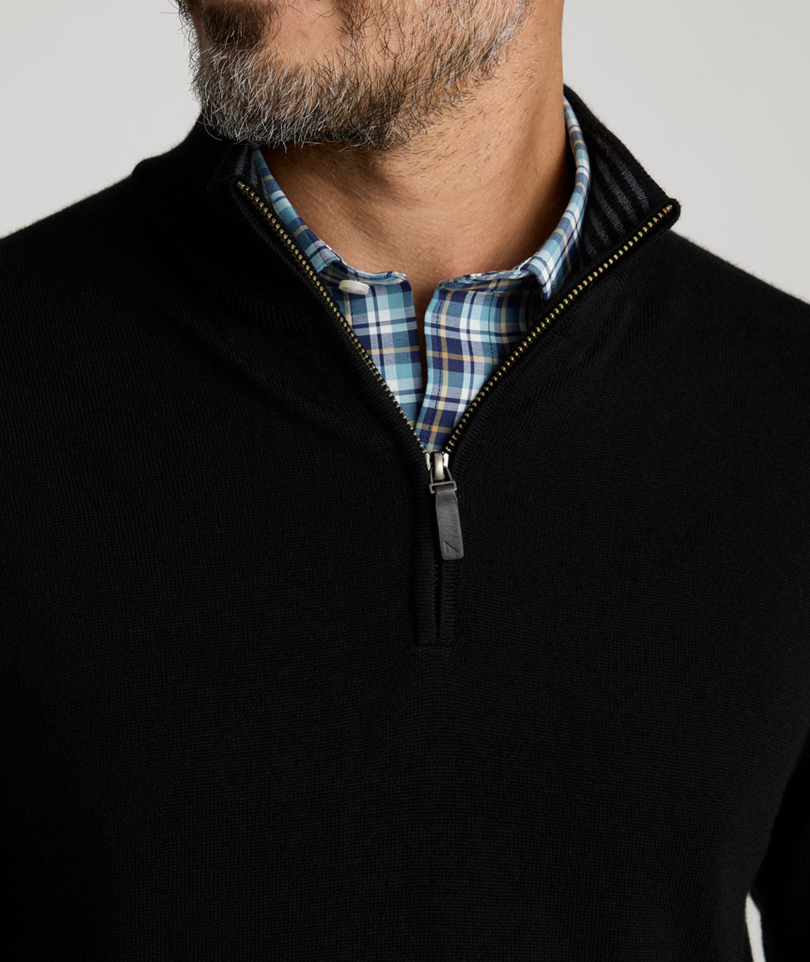 Merino Wool Quarter-Zip Sweater Black UNTUCKit - Main Image