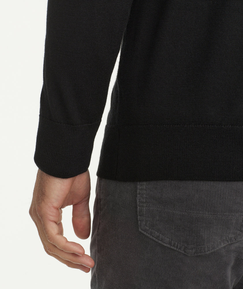 Merino Wool Quarter-Zip Sweater Black | UNTUCKit