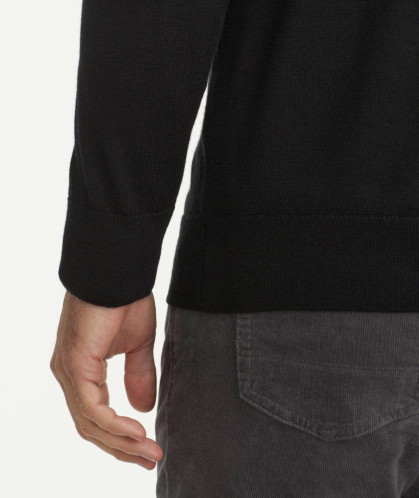 Merino Wool QuarterZip Sweater Black UNTUCKit