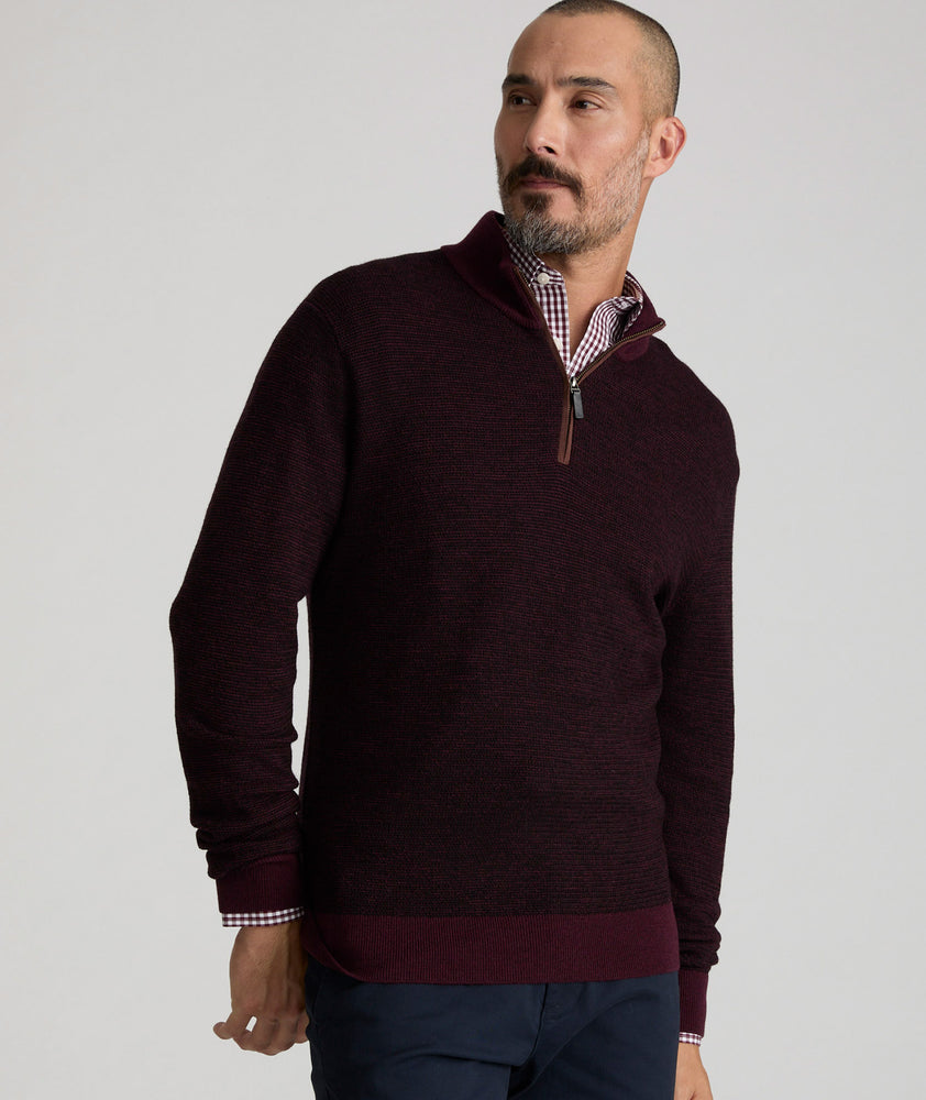 Birdseye Merino Wool Quarter-Zip Sweater - FINAL SALE