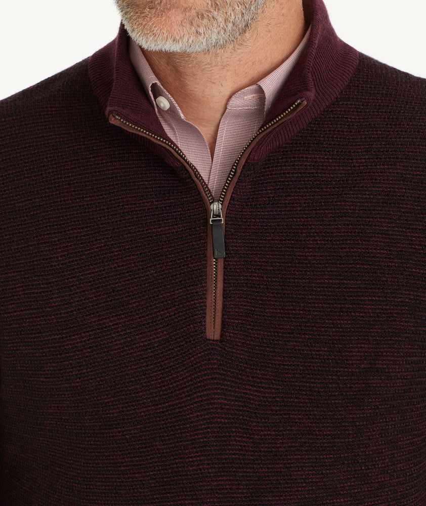 Birdseye Merino Wool Quarter-Zip Sweater