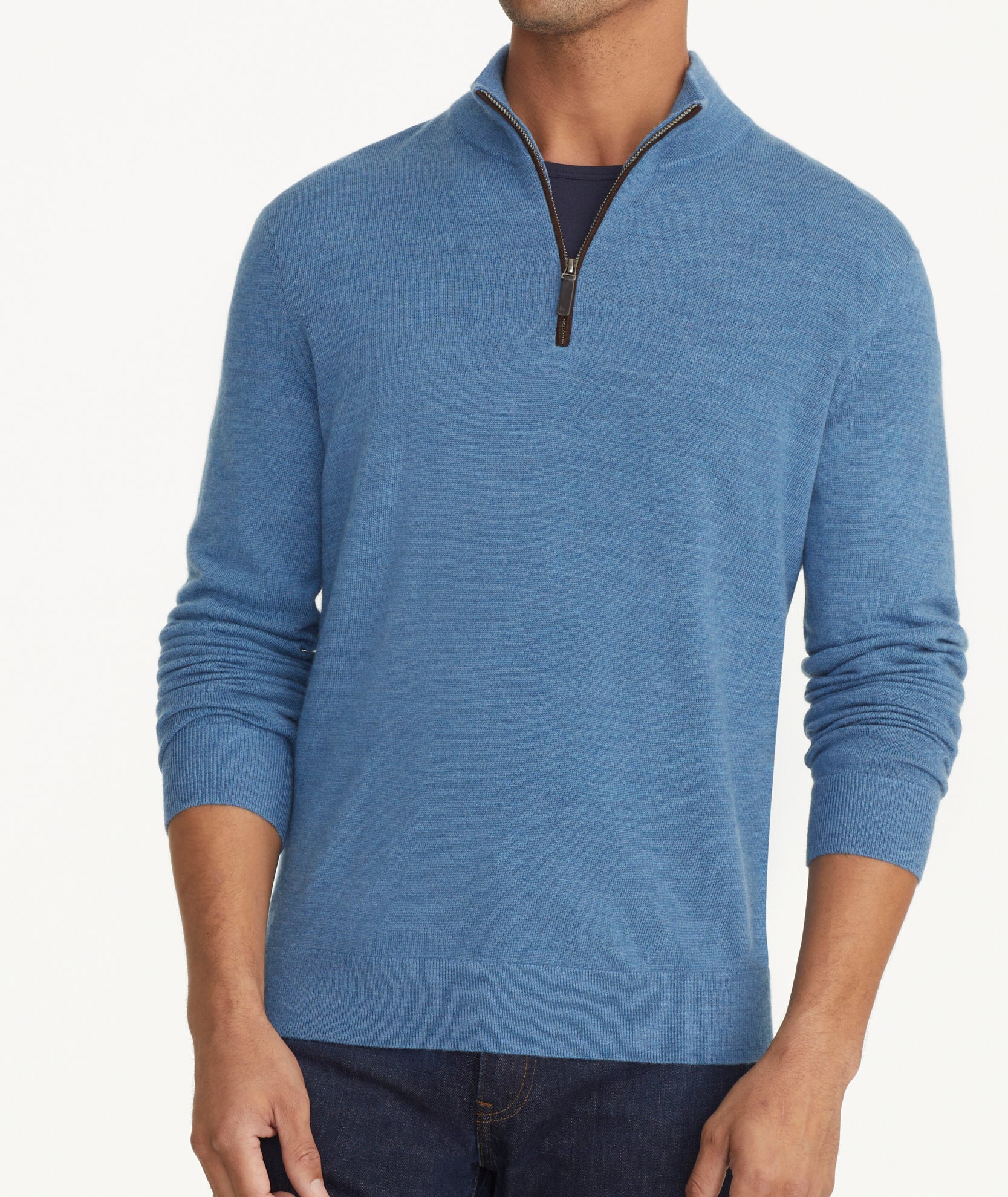 Men's Long Sleeve Merino Wool Pullover with zippered pockets