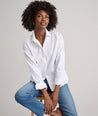 Model is wearing UNTUCKit Bella Shirt.