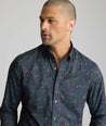 Model is wearing UNTUCKit Performance Bellaqua Shirt. 