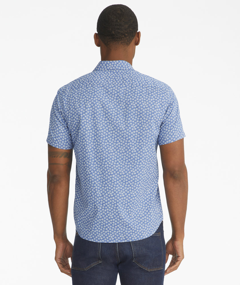 Cotton Short-Sleeve Bellis Shirt Blue Floral Print | UNTUCKit