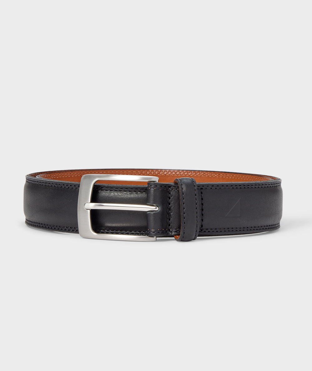 UNTUCKit Double Stitch Leather Belt in Black