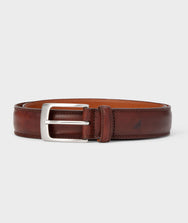 Double Stitch Leather Belt Zoom