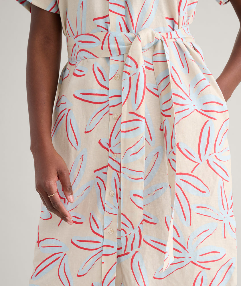 knee length dresses for ladies Aylaya Ivory Multi Floral Print Linen Blend Sorrento Maxi Dress