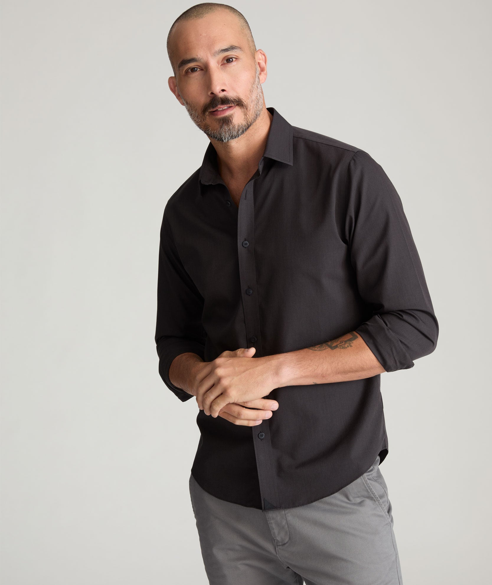 Wrinkle-Free Black Stone Shirt Black