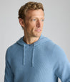 Waffle-Knit Hoodie Sweater