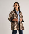 Model is wearing UNTUCKit Black coat in Leopard. 