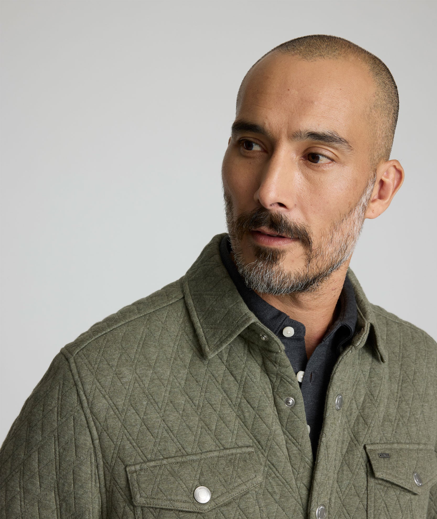 Quilted Shirt Jacket Green | UNTUCKit