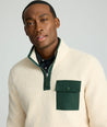 Model is wearing UNTUCKit Sherpa Pullover. 