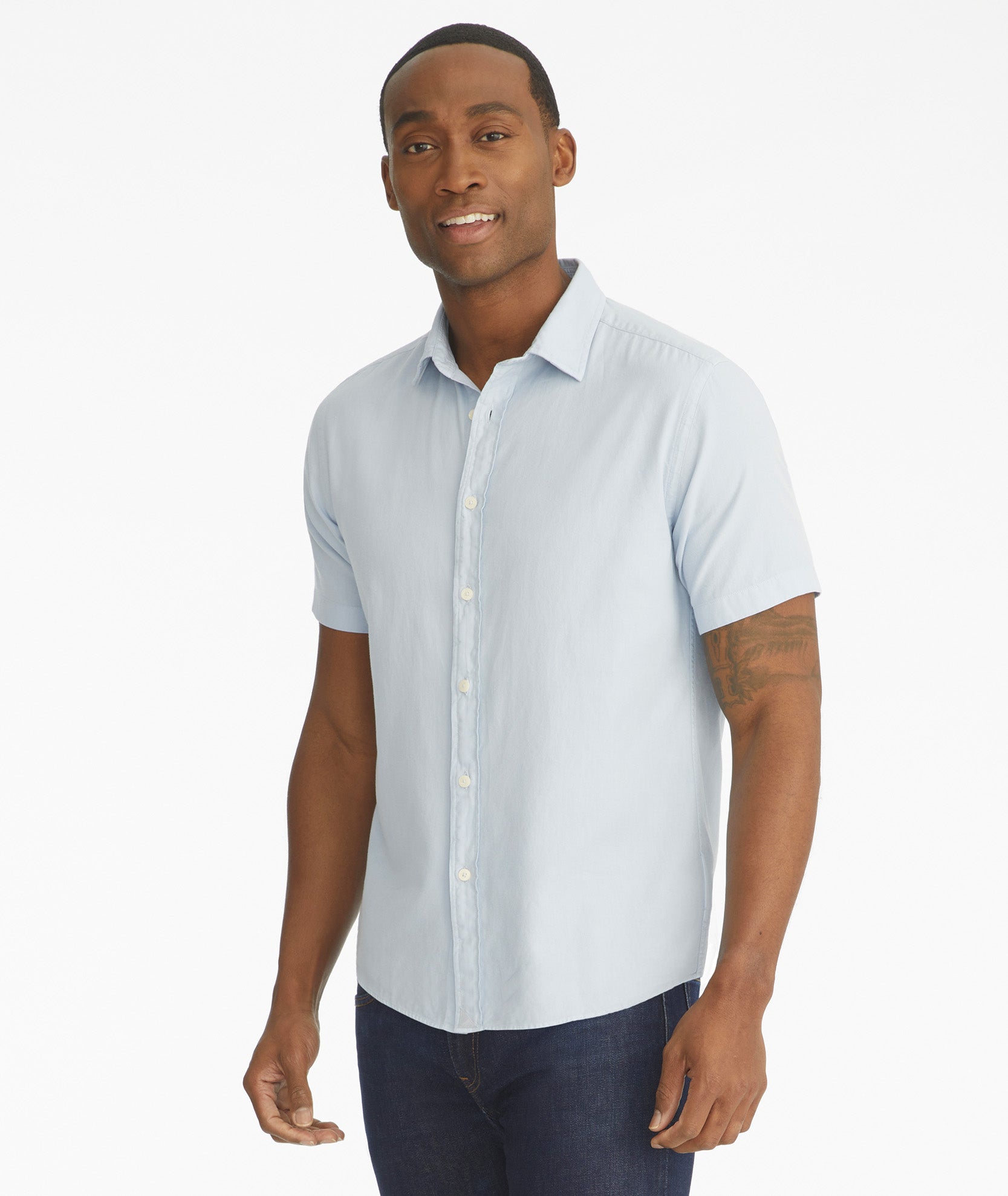 Soft Wash Short Sleeve Briscoe Shirt Light Blue UNTUCKit