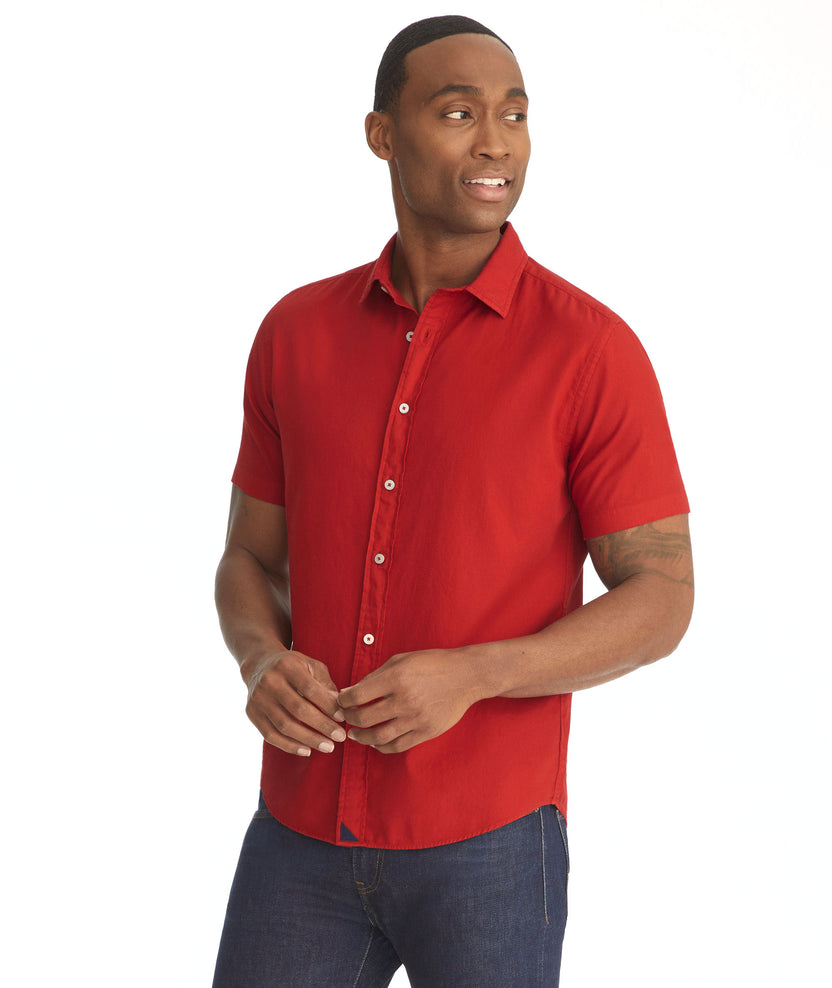 Soft Wash ShortSleeve Briscoe Shirt Red UNTUCKit