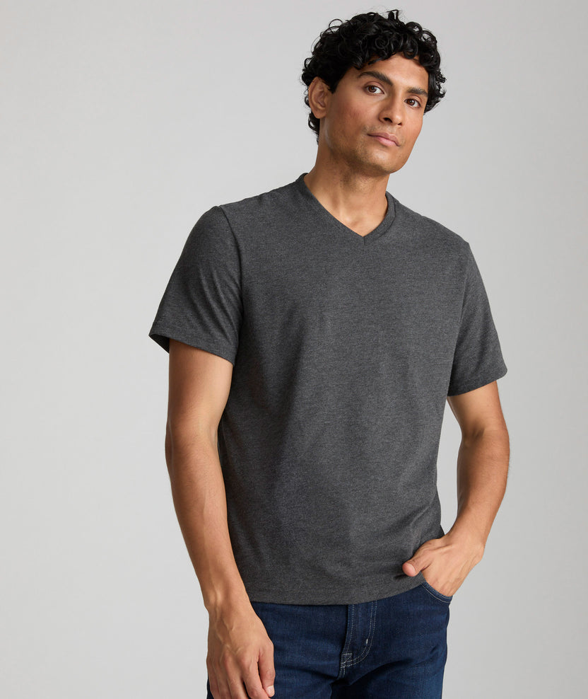 Ultrasoft V-Neck Tee Charcoal | UNTUCKit