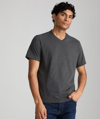 Ultrasoft V-Neck Tee Charcoal | UNTUCKit