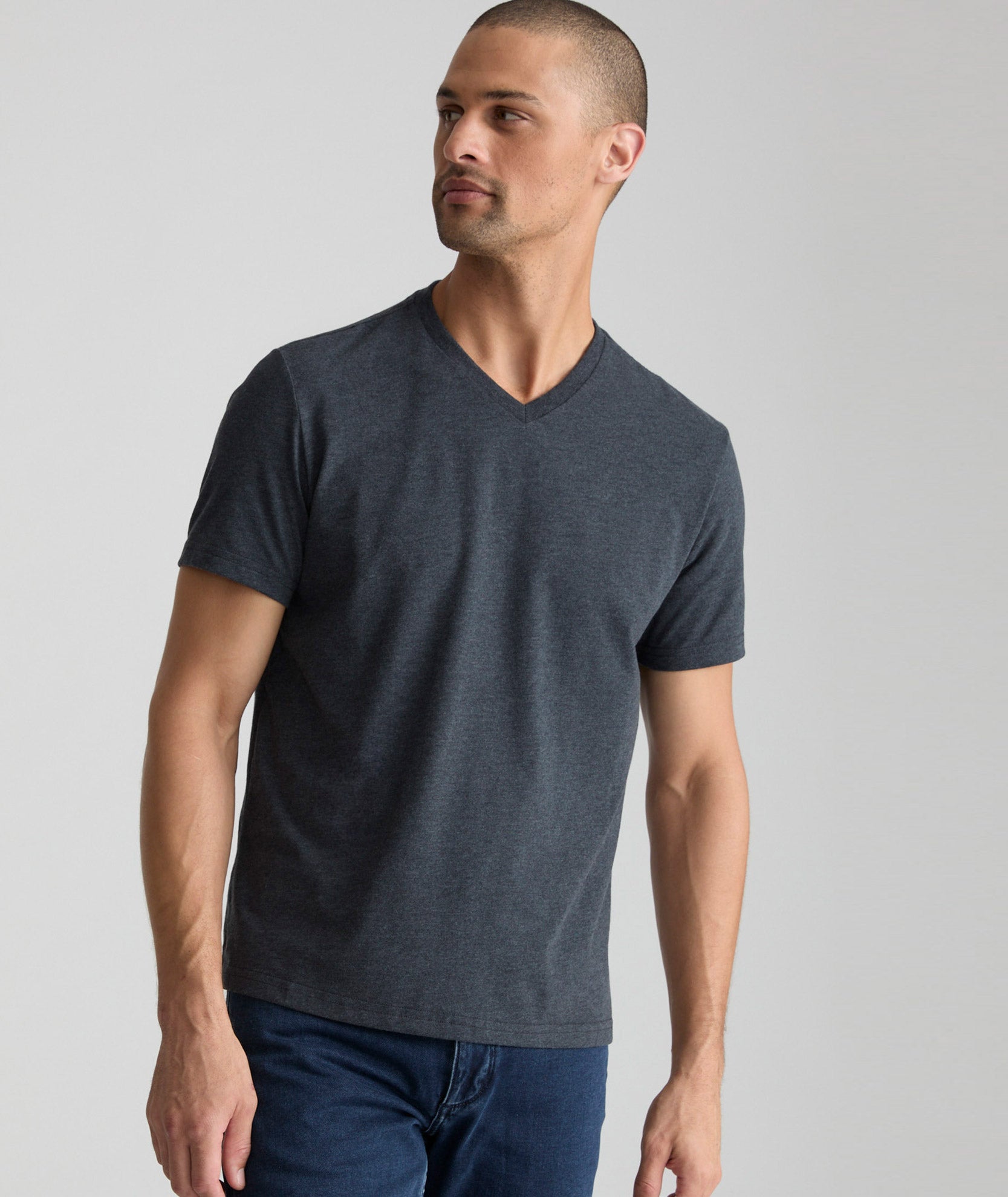 Ultrasoft V-Neck Tee Slate Blue UNTUCKit