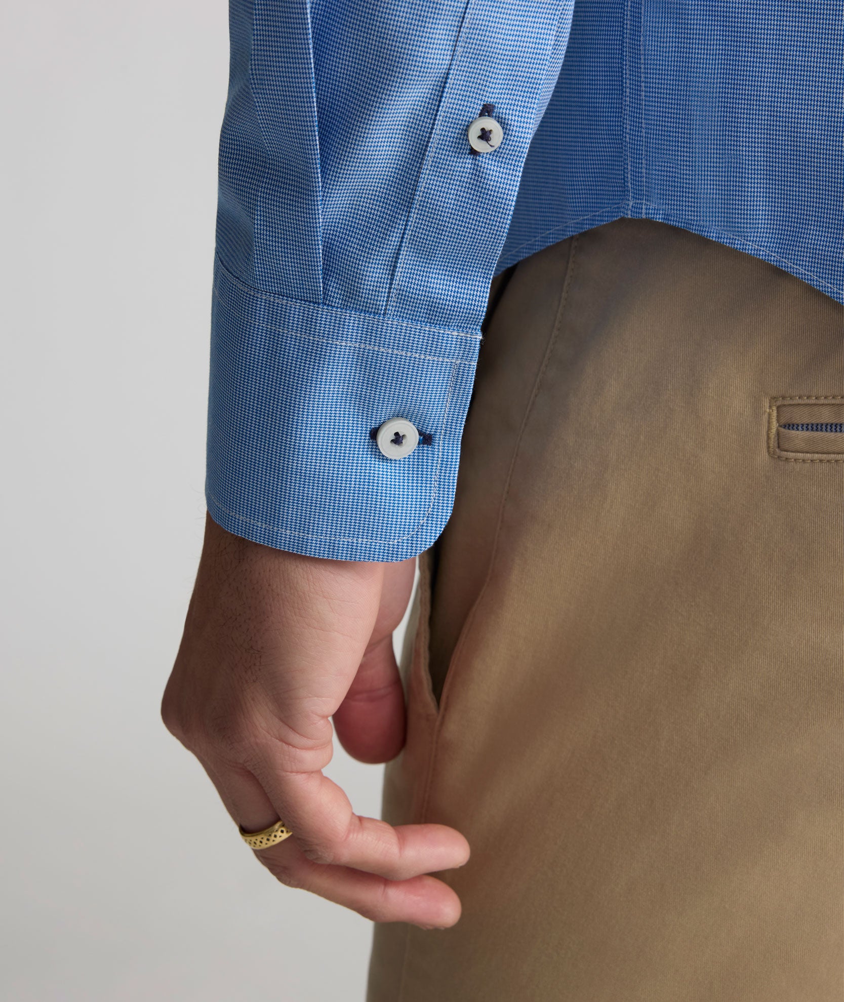 Wrinkle-Free Cadetto Shirt Blue Microgingham | UNTUCKit