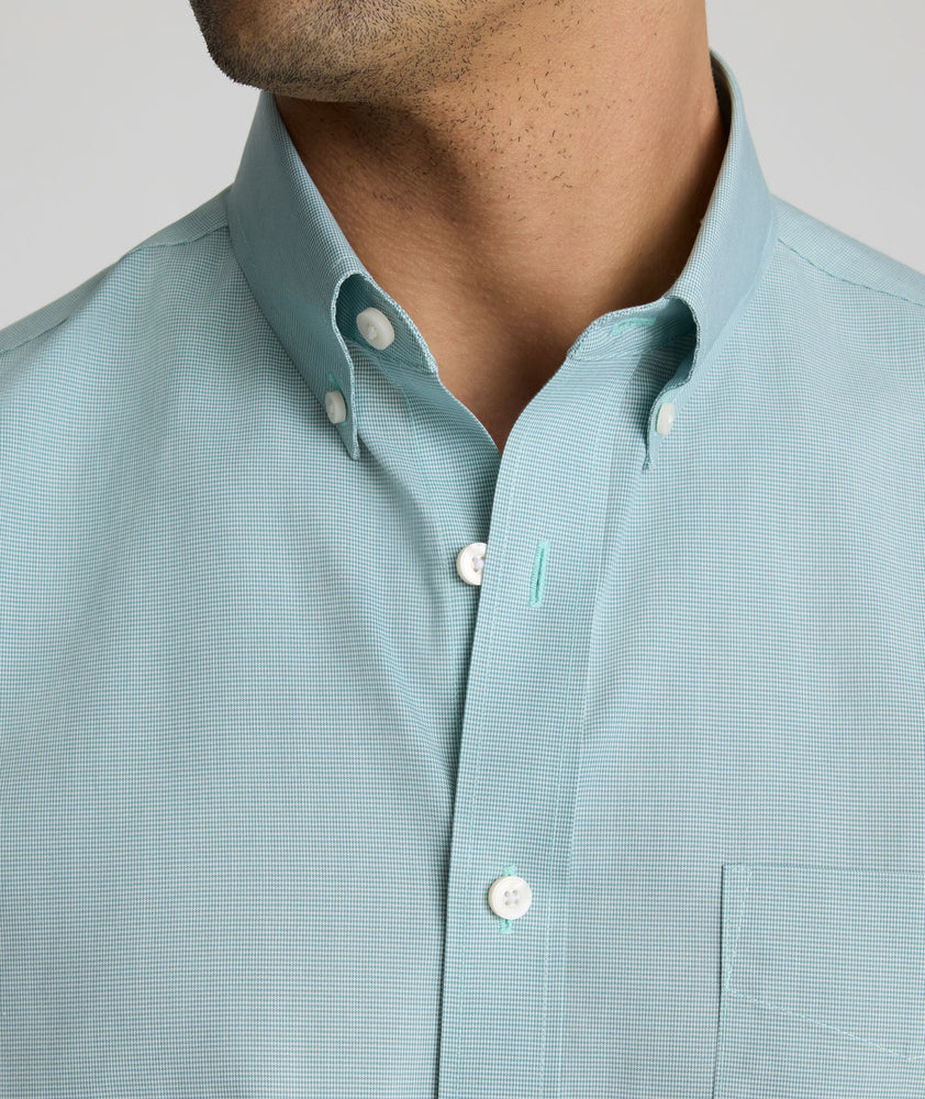 Wrinkle-Free Cadetto Shirt Green Microgingham | UNTUCKit Wrinkle-Free Cadetto Shirt Green Microgingham | UNTUCKit