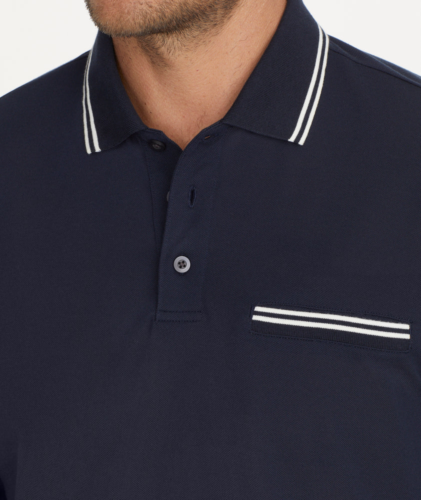 Tipped Long-Sleeve No Sweat Polo