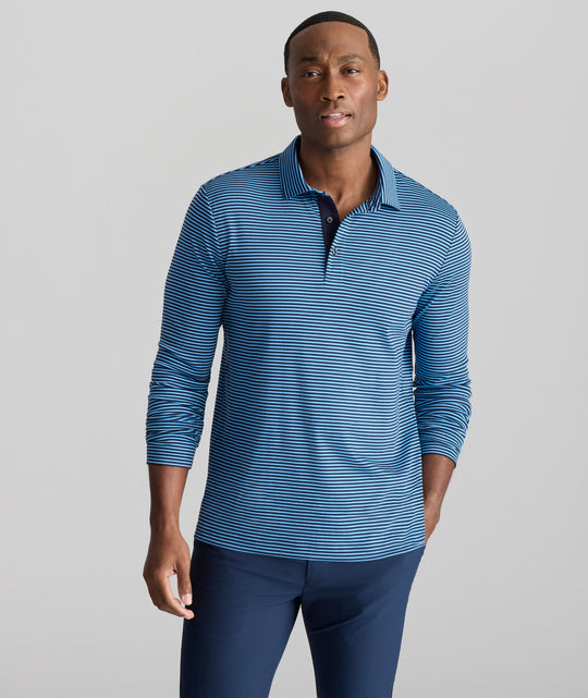 Wrinkle-Free Damaschino Long-Sleeve Polo