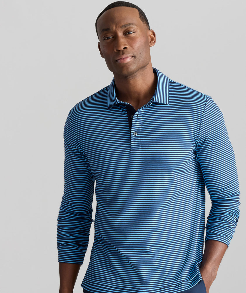 Wrinkle-Free Damaschino Long-Sleeve Polo