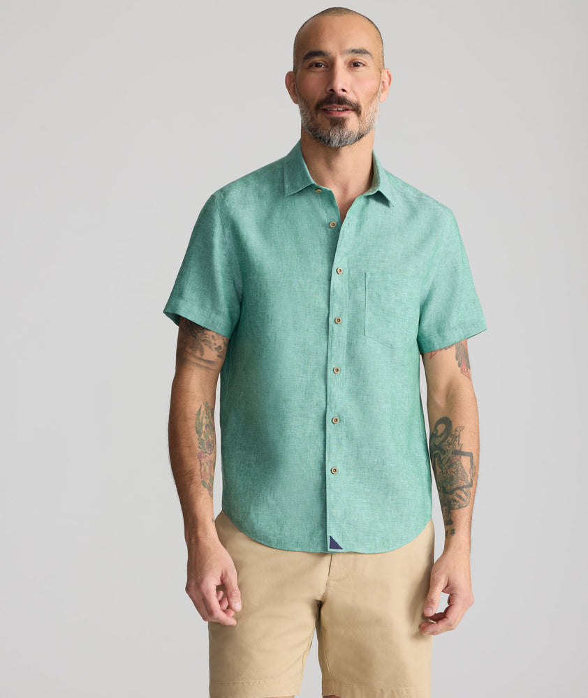Model is wearing UNTUCKit Cameron Shirt in Amazon. 
