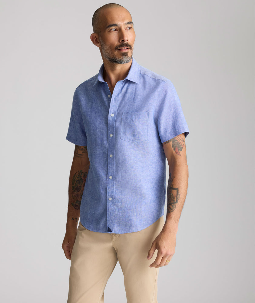 Wrinkle-Resistant Linen Short-Sleeve Cameron Shirt