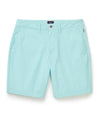 Model is wearing UNTUCKit chancellor short in solid clearwater.