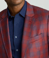 Model is wearing UNTUCKit Italian Wool Charbell Sport Coat. 