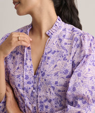 Cotton V-Neck Charlie Shirt Zoom