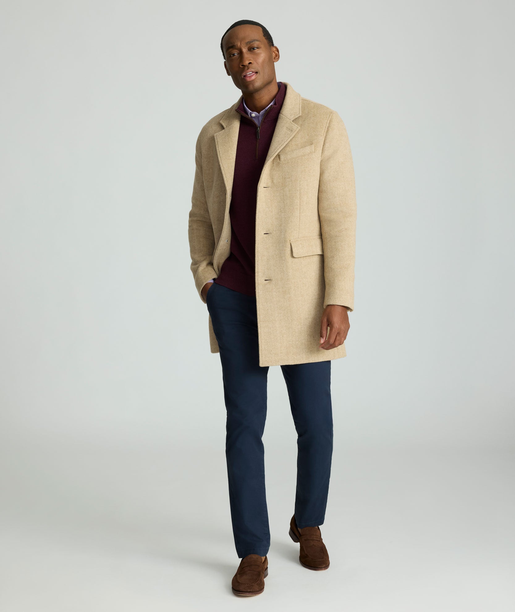 Wool Topcoat Tan | UNTUCKit
