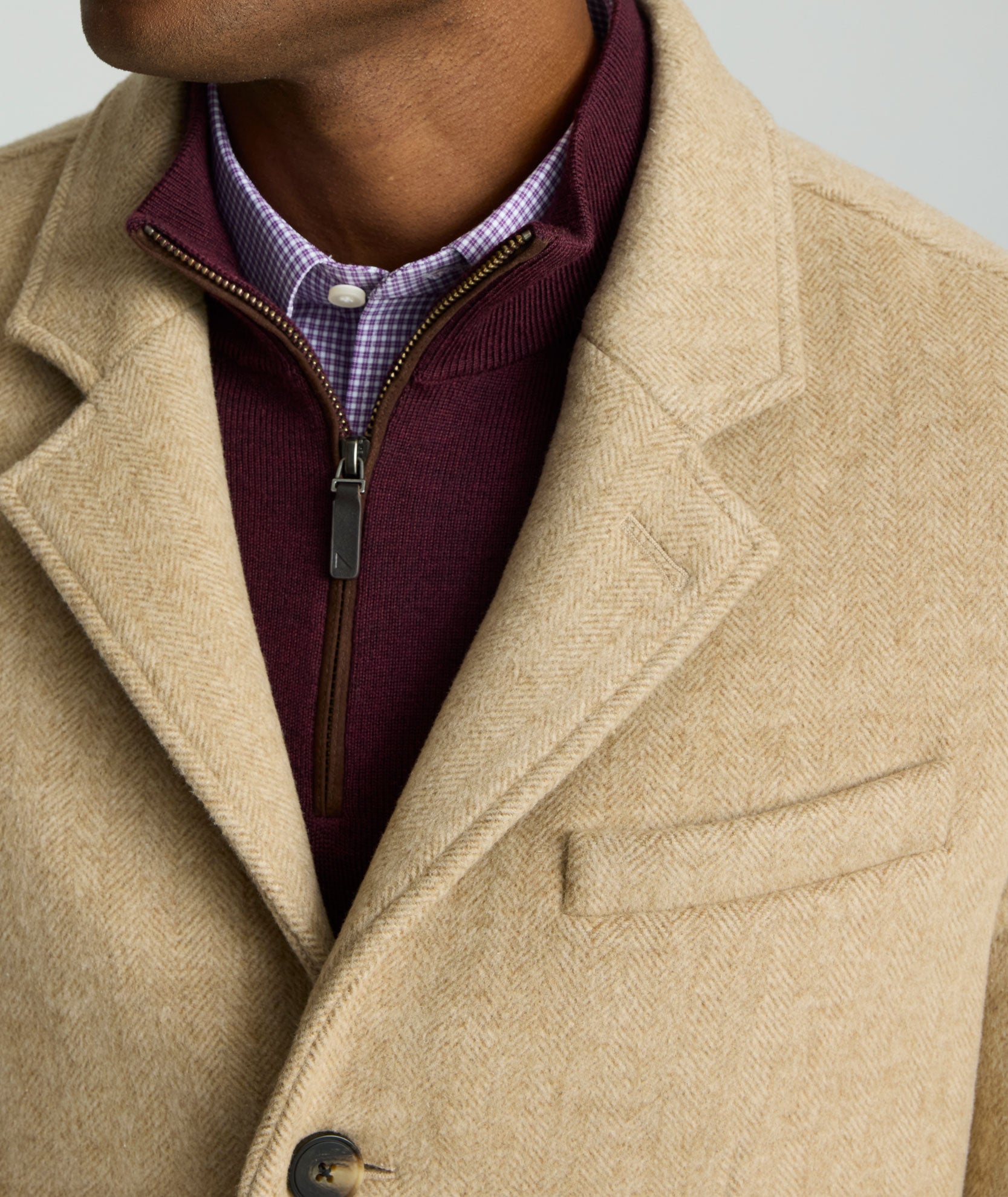 Wool Topcoat Tan | UNTUCKit