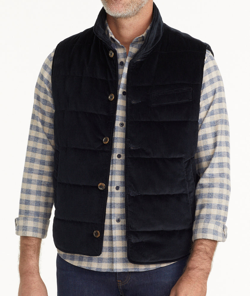 Model is wearing UNTUCKit Cormac vest. 