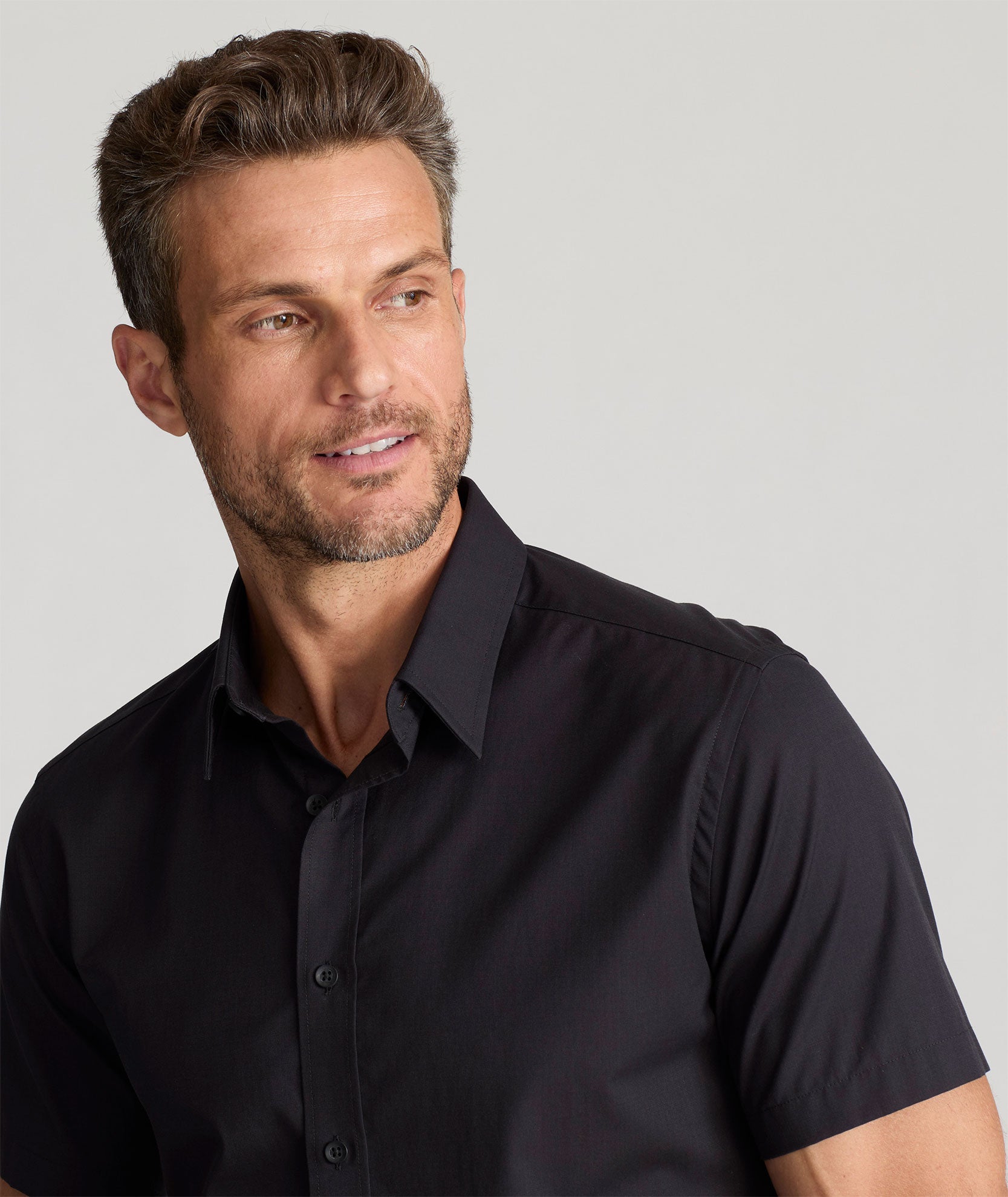 white christmas dresses Classic Short-Sleeve Coufran Shirt Black