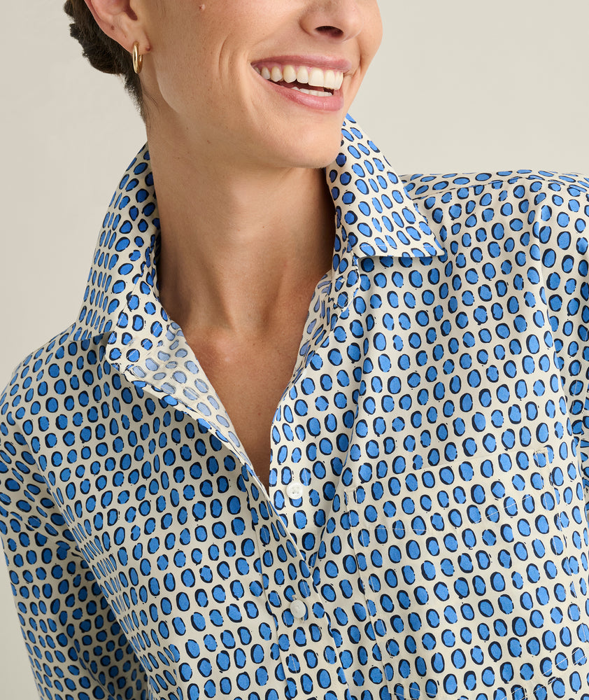 Wrinkle-Free Untucked Fit Crosby Shirt White and Blue Dot | UNTUCKit Wrinkle-Free Untucked Fit Crosby Shirt White and Blue Dot | UNTUCKit
