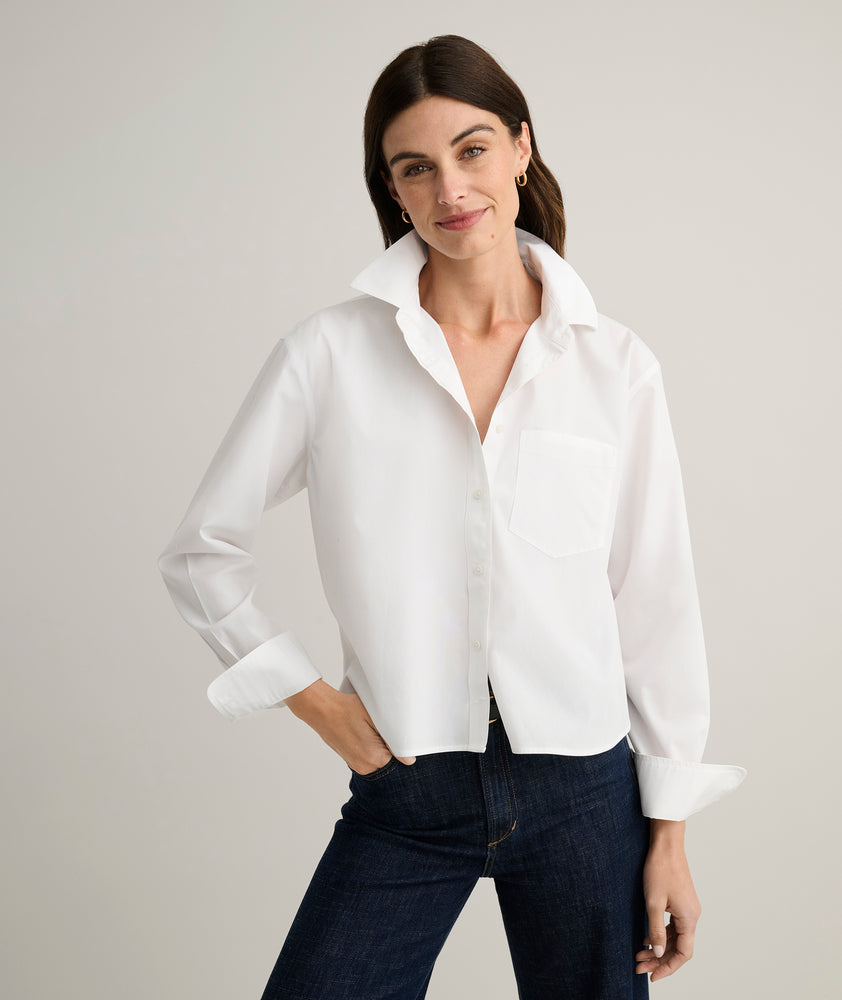 Wrinkle-Free Untucked Fit Crosby Shirt White Wrinkle-Free Untucked Fit Crosby Shirt White