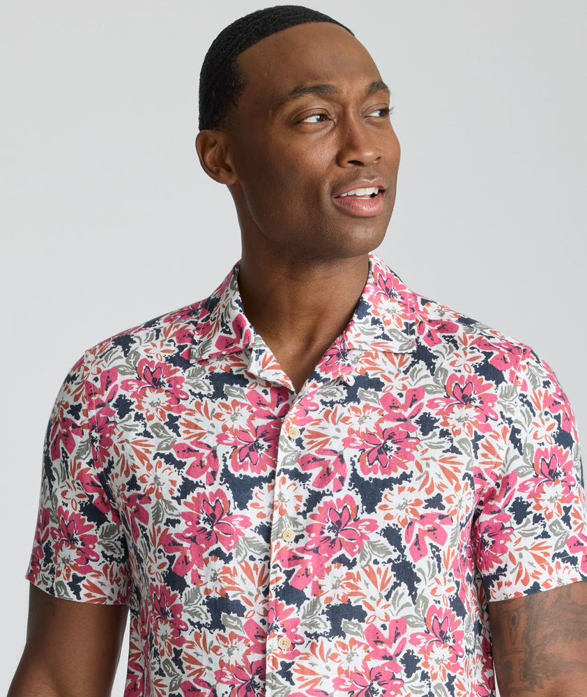 Linen Short-Sleeve Crossman Shirt