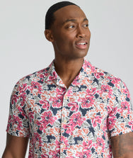 Linen Short-Sleeve Crossman Shirt Zoom