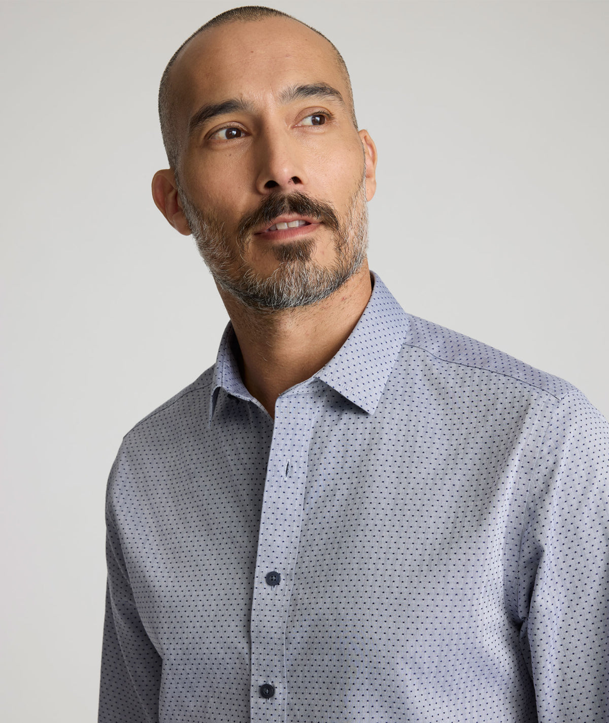 Wrinkle-Free Daltrey Shirt Gray Dot Print | UNTUCKit