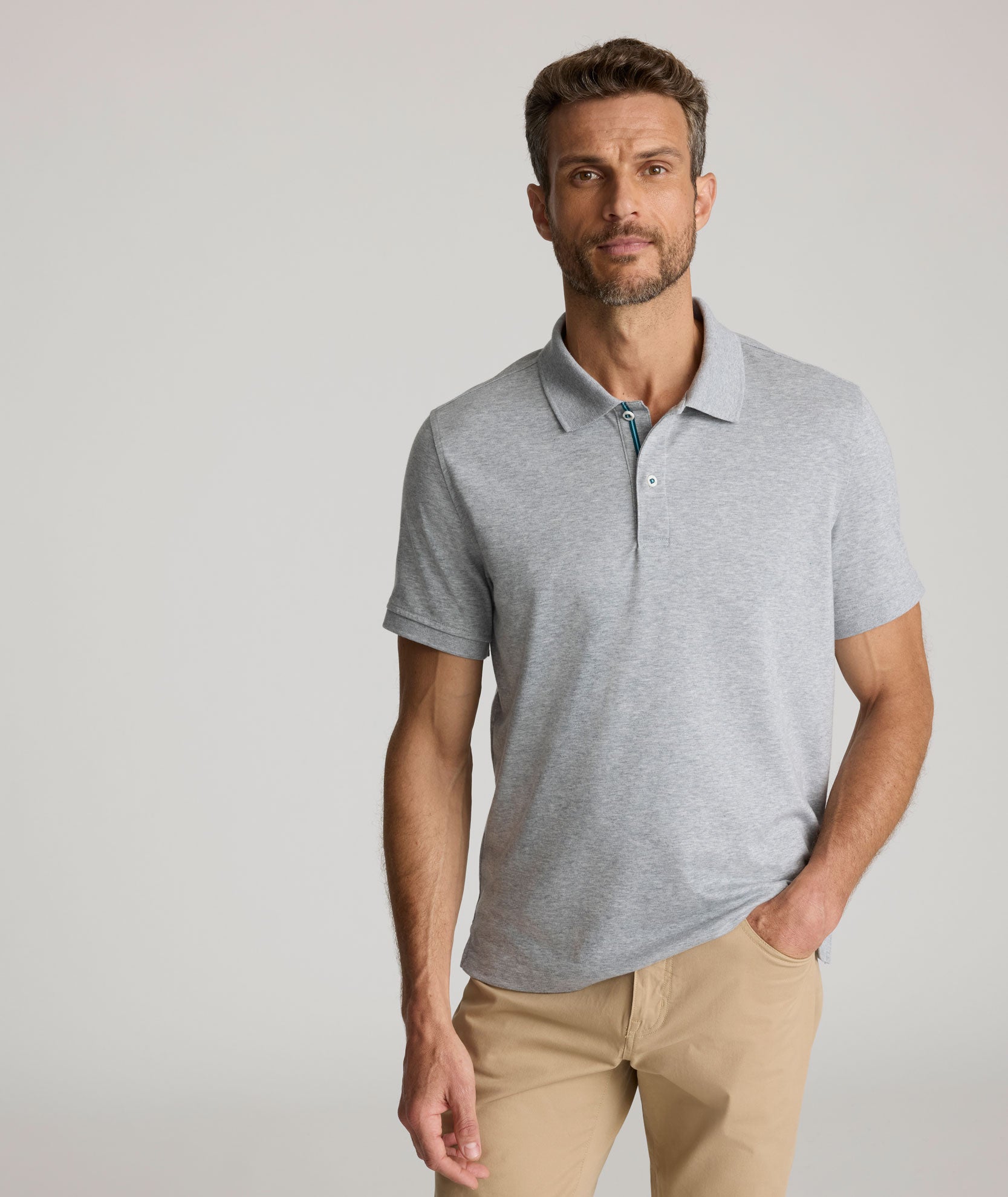 Wrinkle-Free Damaschino Polo Heathered Gray | UNTUCKit