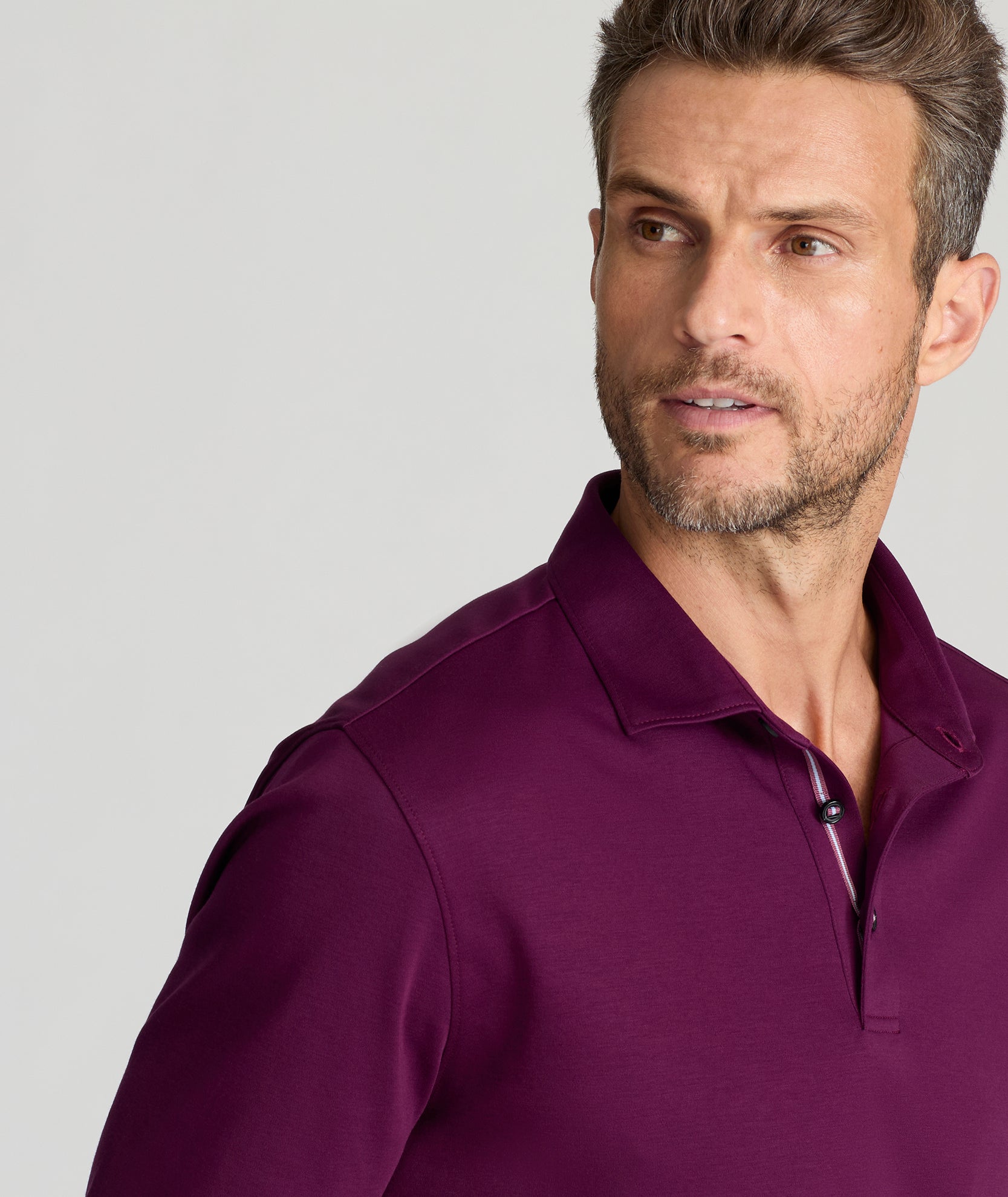 Purple long sleeve polo online