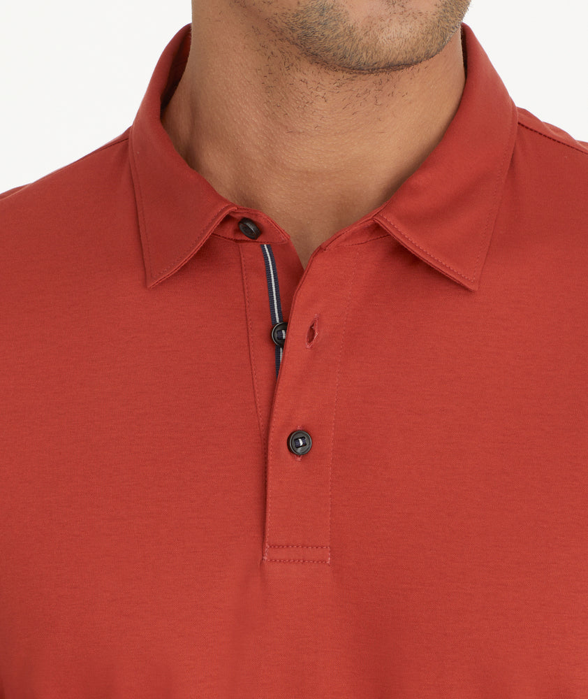 Wrinkle-Free Damaschino Long-Sleeve Polo