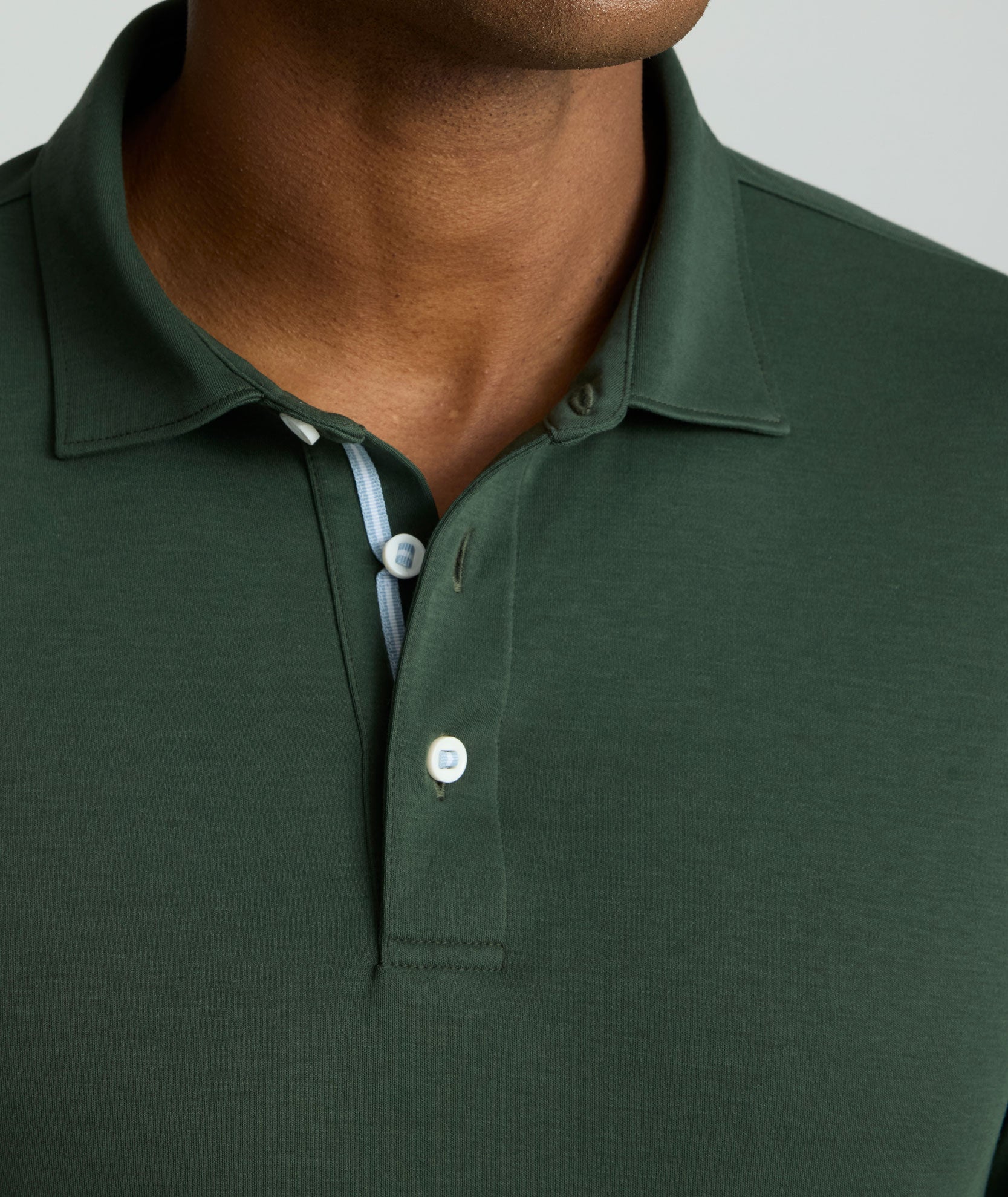 Wrinkle-Free Damaschino Long-Sleeve Polo Forest Green | UNTUCKit