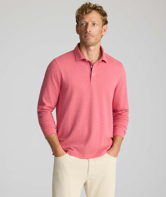 Wrinkle-Free Damaschino Long-Sleeve Polo