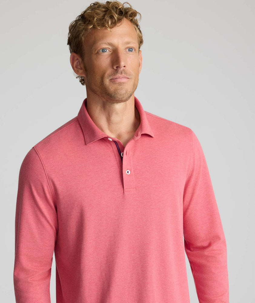 Wrinkle-Free Damaschino Long-Sleeve Polo